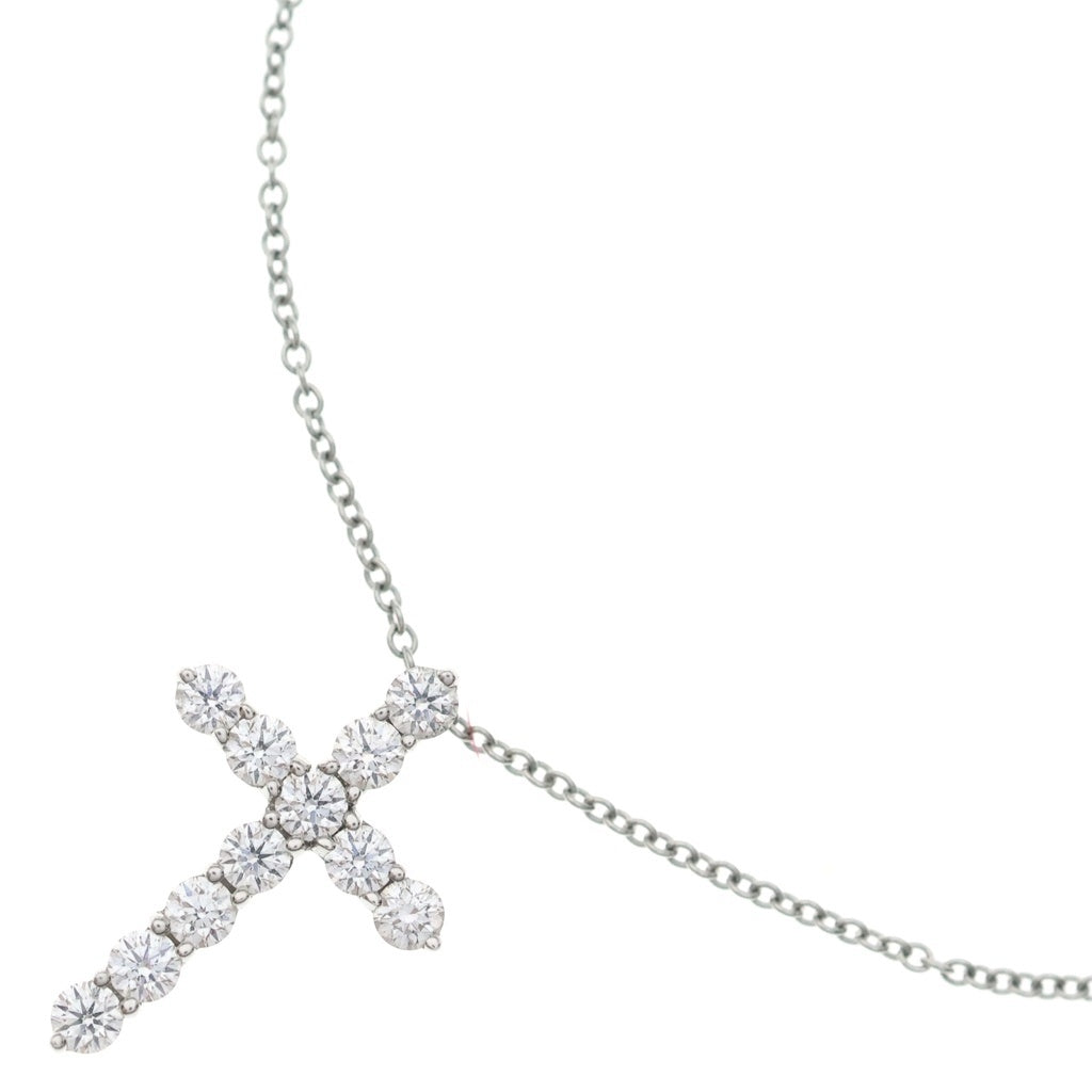 TIFFANY & Co.(ティファニー) スモールクロス ダイヤ ネックレス ペンダント pt950 プラチナ レディース