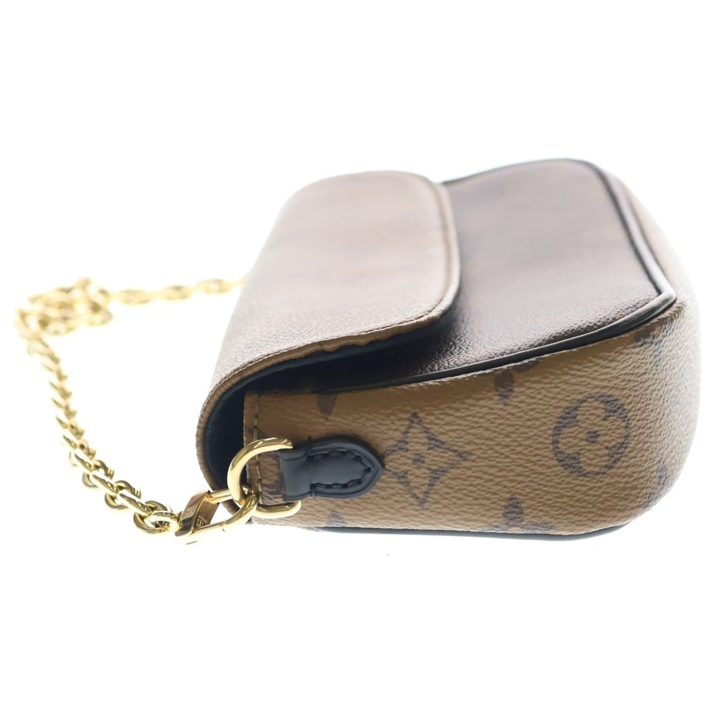 LOUIS VUITTON(ルイヴィトン) モノグラム リバース ウォレット オン チェーン アイビー PVC レザー 2WAY チェーン ショルダーバッグ ゴールド金具 ブラウン M26587 レディース