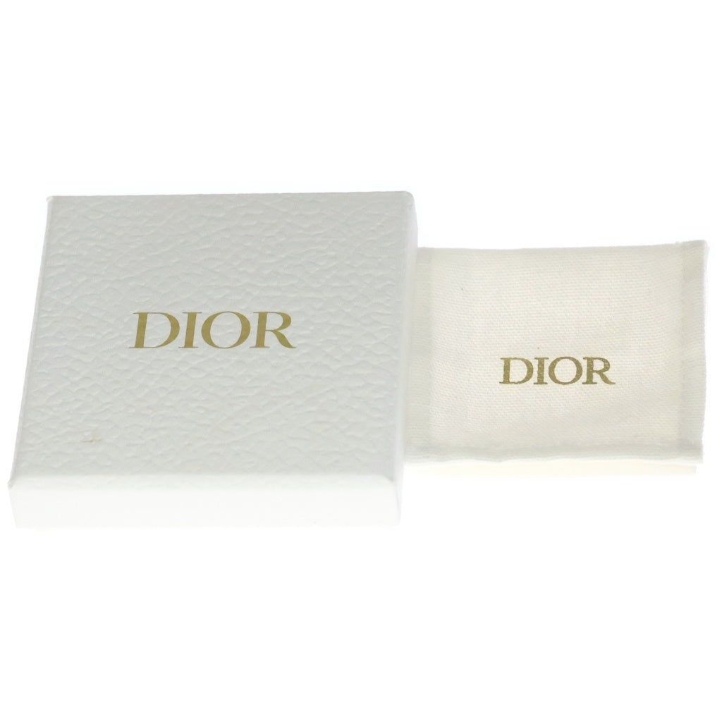 DIOR(ディオール) CDロゴ ネイビー パールイヤリング ホワイト×ゴールド GP レディース