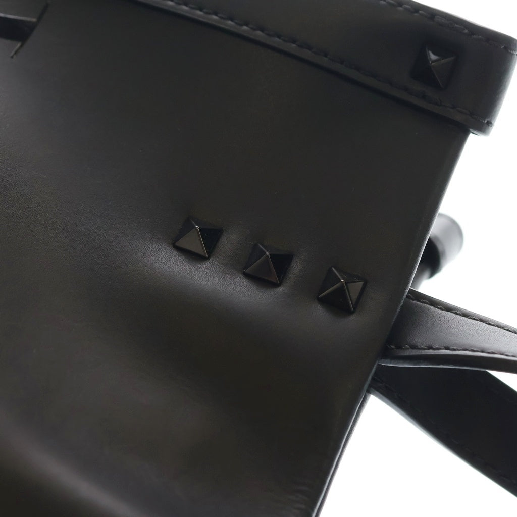 VALENTINO(ヴァレンティノ) VLTN ロックスタッズ レザー 2WAY ハンド ショルダーバッグ ブラック レディース
