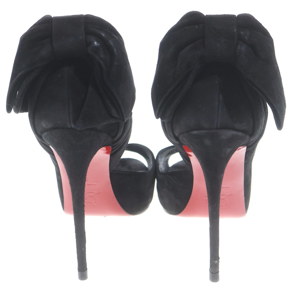 CHRISTIAN LOUBOUTIN(クリスチャンルブタン) スエードヒールパンプス ブラック×レッド #36 レディース