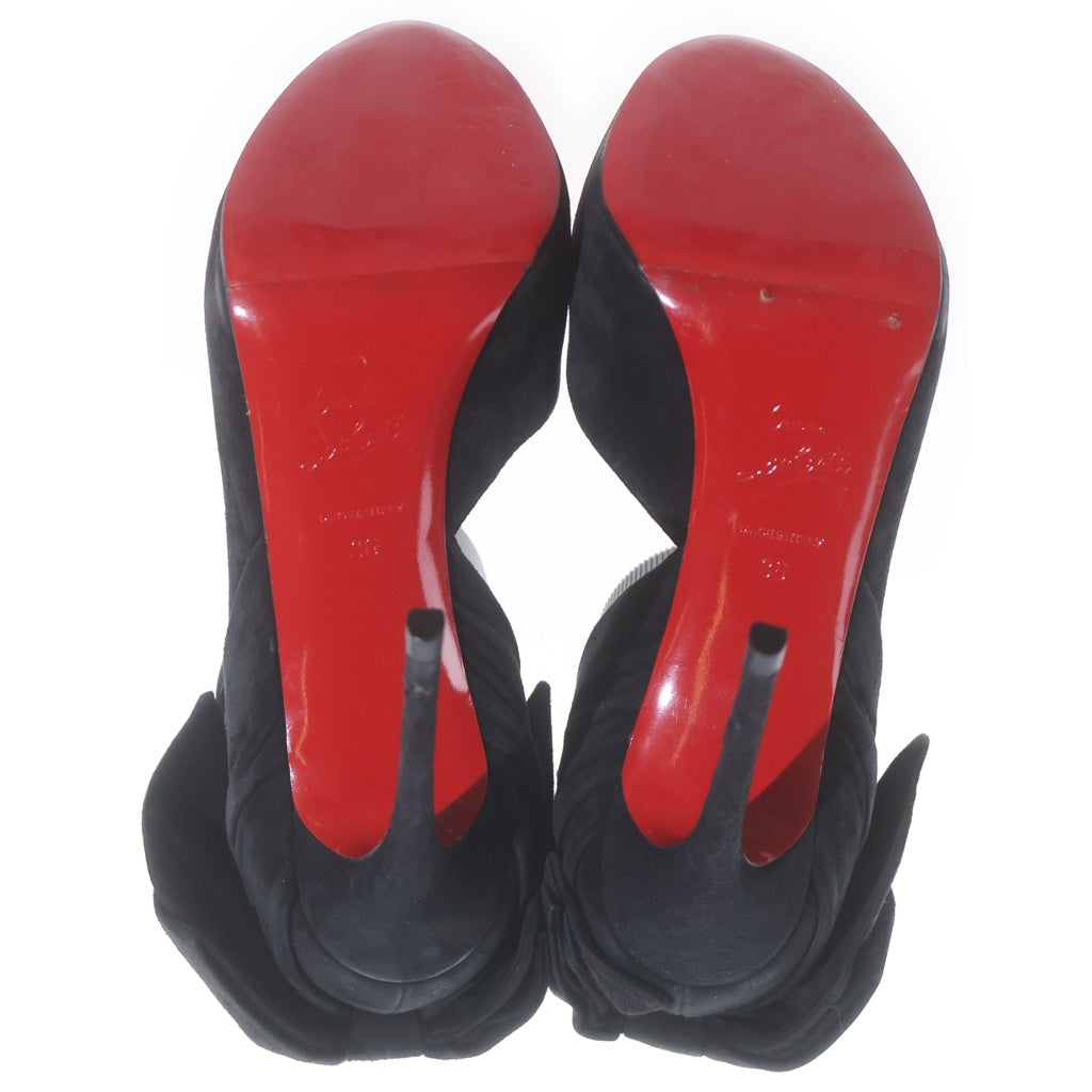 CHRISTIAN LOUBOUTIN(クリスチャンルブタン) スエードヒールパンプス ブラック×レッド #36 レディース