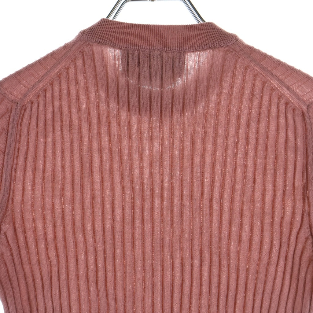 FENDI(フェンディ) 半袖 リブニットセーター ウール ピンク #36 レディース