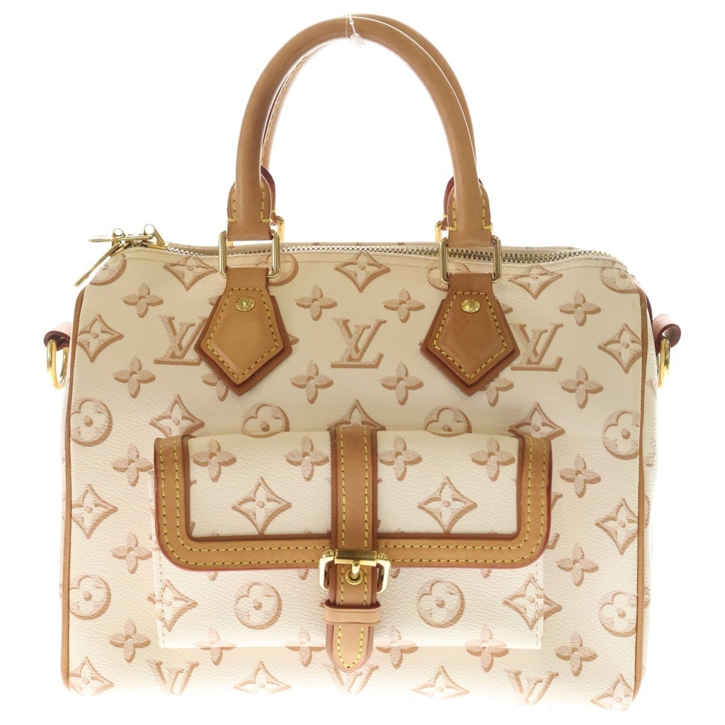 LOUIS VUITTON(ルイヴィトン) モノグラム スピーディバンドリエール25 フォールフォーユー ハンド ショルダーバッグ PVC レザー ホワイト/ブラウン M20919 RFID レディース
