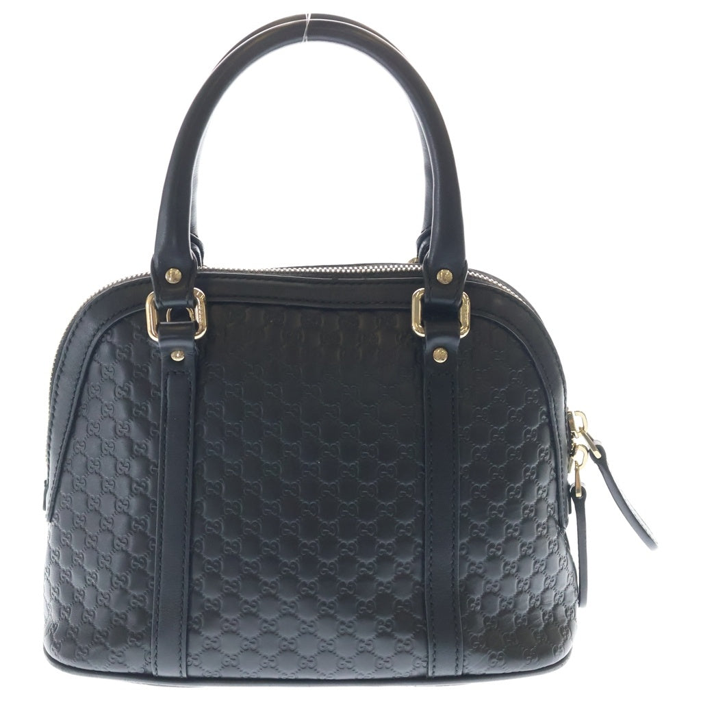 GUCCI(グッチ) マイクログッチシマ ハンド ショルダーバッグ 2WAY レザー ブラック 449654 レディース