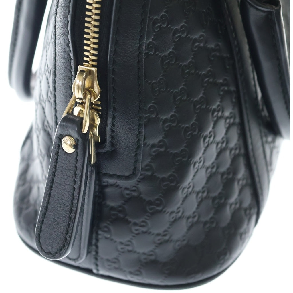 GUCCI(グッチ) マイクログッチシマ ハンド ショルダーバッグ 2WAY レザー ブラック 449654 レディース