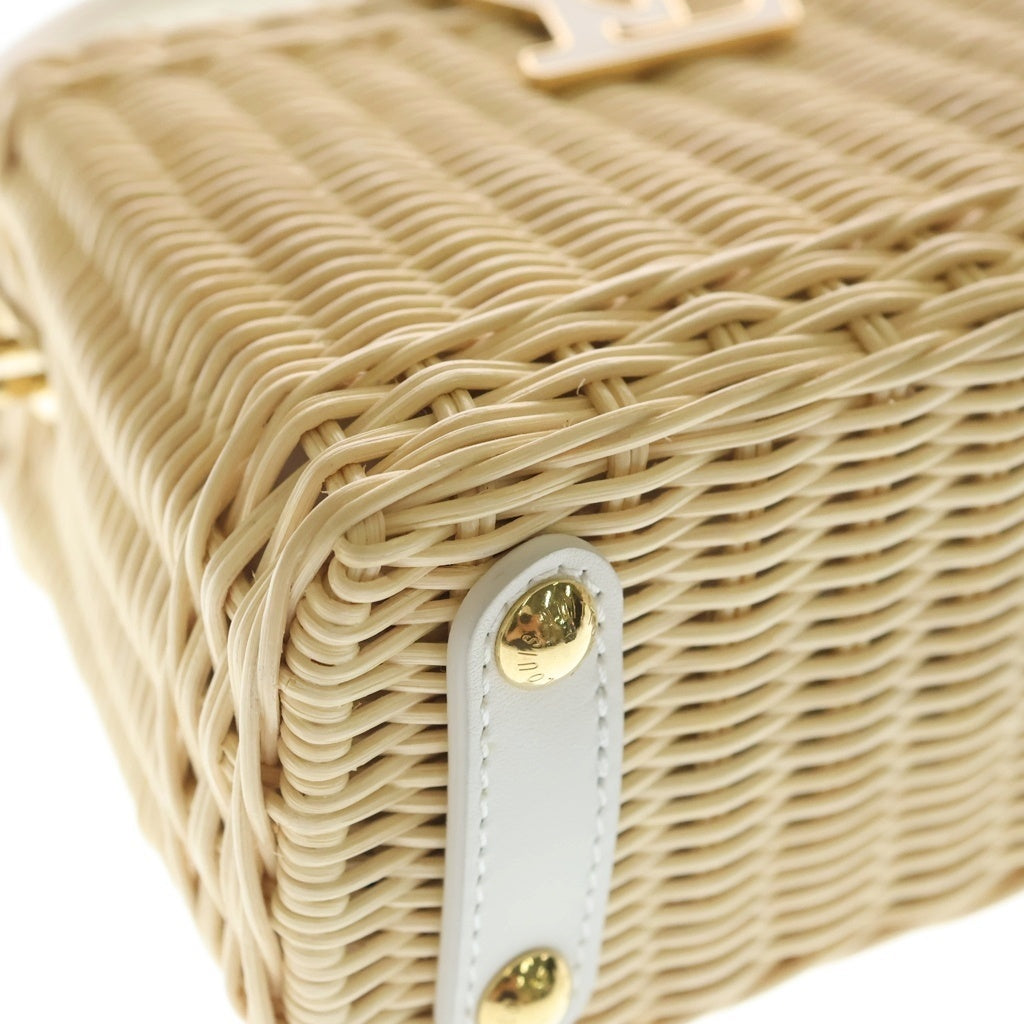 LOUIS VUITTON(ルイヴィトン) カプシーヌ ミニ ハンド ショルダーバッグ ラタン/カウハイドレザー スノー ホワイト/ベージュ M26004 レディース