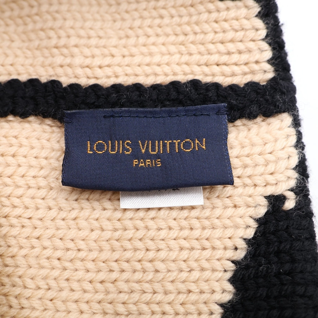 LOUIS VUITTON(ルイヴィトン) ボネ モーニングラム ノワール ニットキャップ ビーニー ニット帽 ウール ブラック/ベージュ M70840 レディース