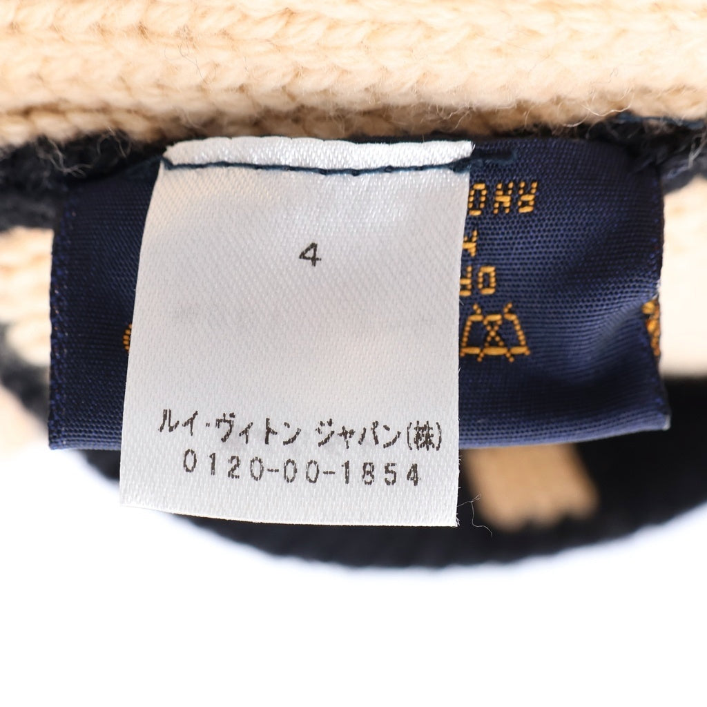 LOUIS VUITTON(ルイヴィトン) ボネ モーニングラム ノワール ニットキャップ ビーニー ニット帽 ウール ブラック/ベージュ M70840 レディース