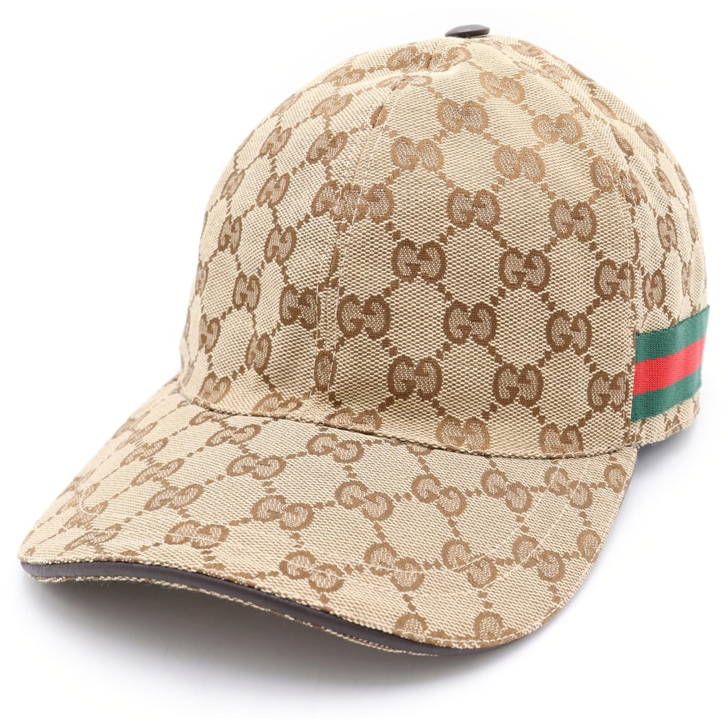 GUCCI(グッチ) GGキャンバス ベースボールキャップ 帽子 ロゴ シェリーライン ブラウン 200035 KQWBG