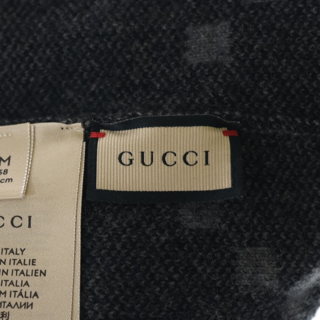 GUCCI(グッチ) GGロゴ カシミヤビーニー ニット帽 キャップ 帽子 グレー/ブラック 676827 4GABX レディース