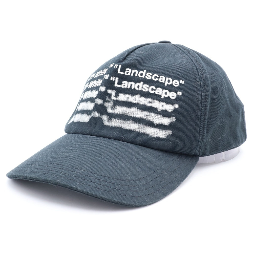 OFF-WHITE(オフホワイト) Landscape Cap ランドスケープ キャップ ベースボールキャップ 帽子 ロゴプリント コットン ブラック OMLB020G19400005