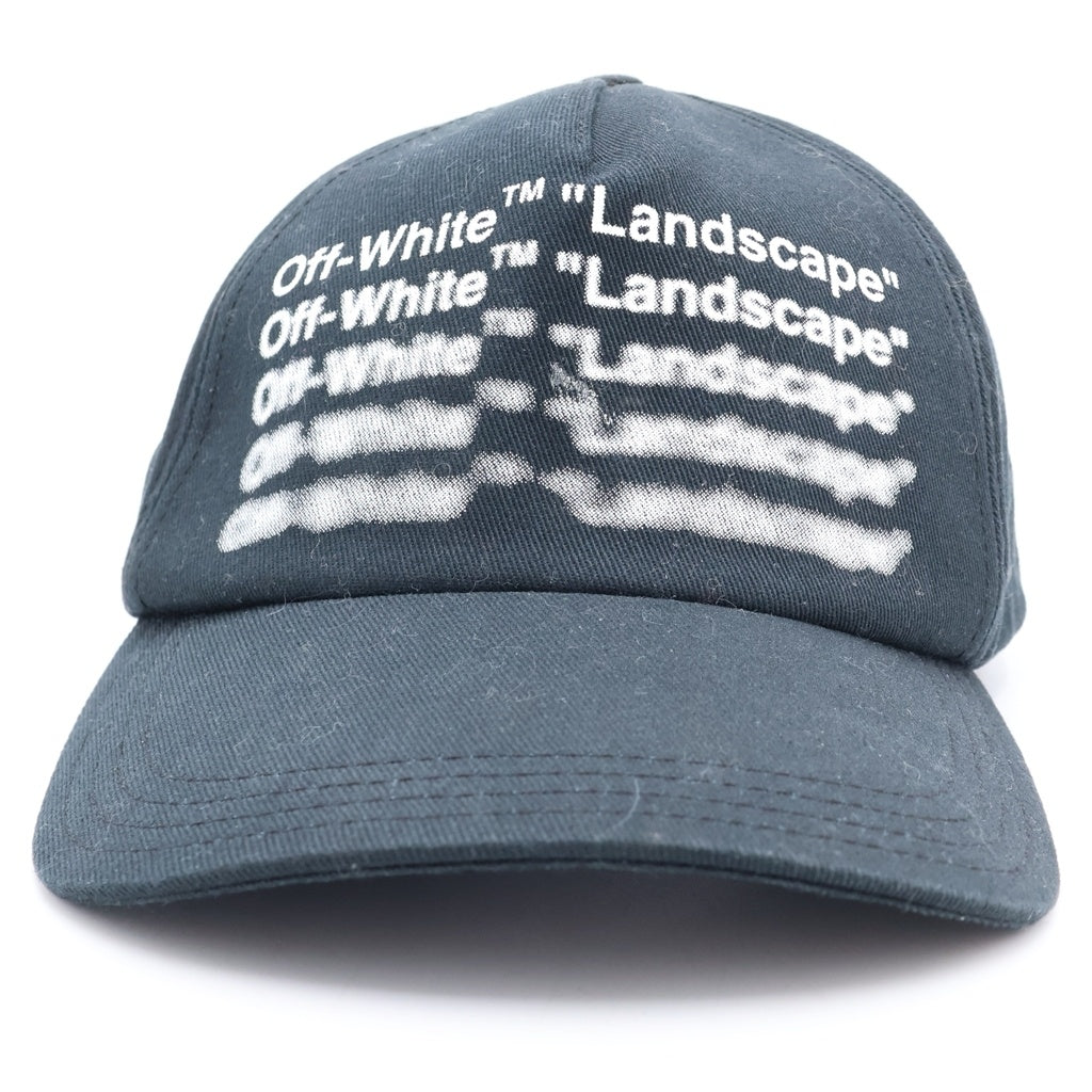 OFF-WHITE(オフホワイト) Landscape Cap ランドスケープ キャップ ベースボールキャップ 帽子 ロゴプリント コットン ブラック OMLB020G19400005