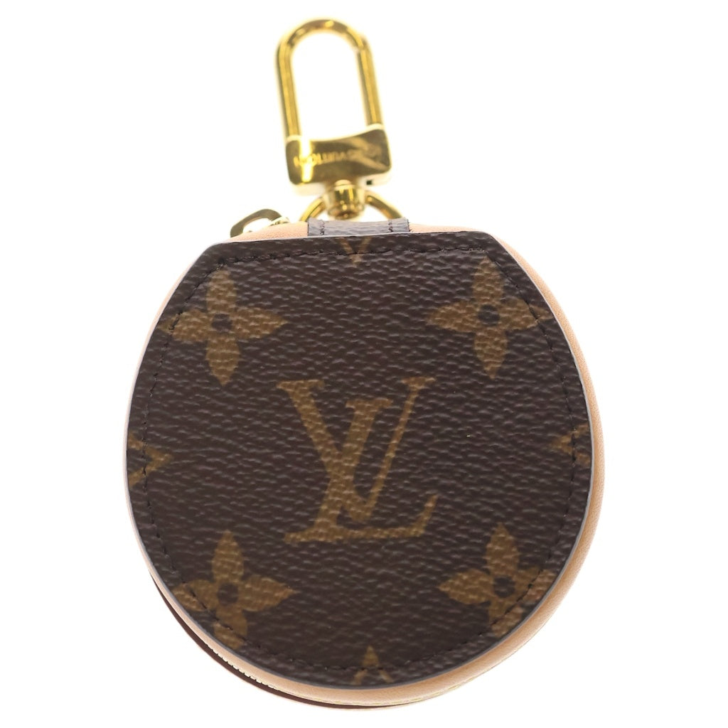 LOUIS VUITTON(ルイヴィトン) モノグラム エテュイ イヤホンケース バッグチャーム 小物入れ ブラウン×ベージュ レザー×PVC GI0495 ゴールド金具 レディース