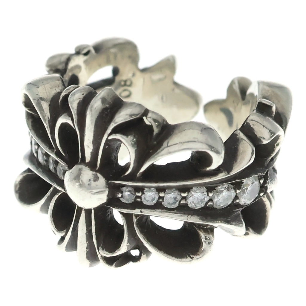 CHROME HEARTS(クロムハーツ) DBL FLRL CRS P D ダブルフローラルクロス PAVEダイヤ シルバーリング