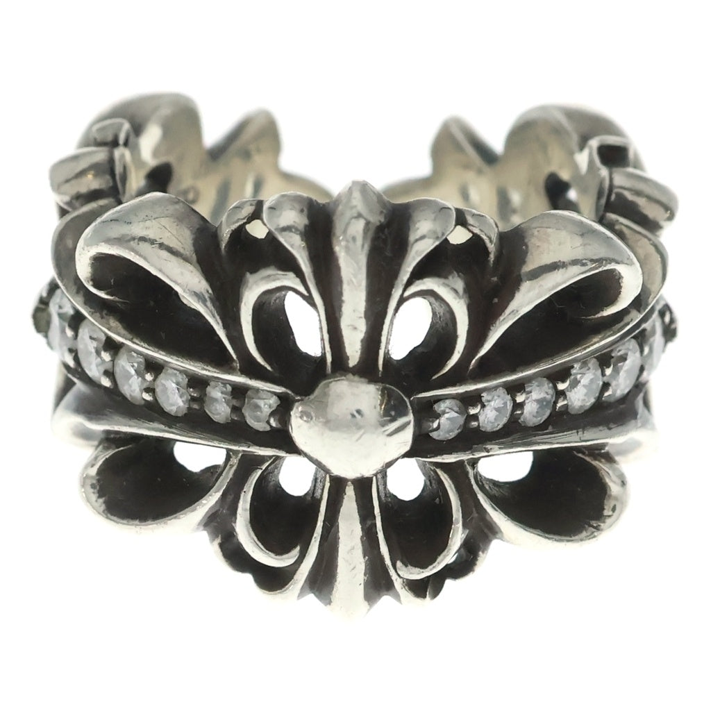 CHROME HEARTS(クロムハーツ) DBL FLRL CRS P D ダブルフローラルクロス PAVEダイヤ シルバーリング