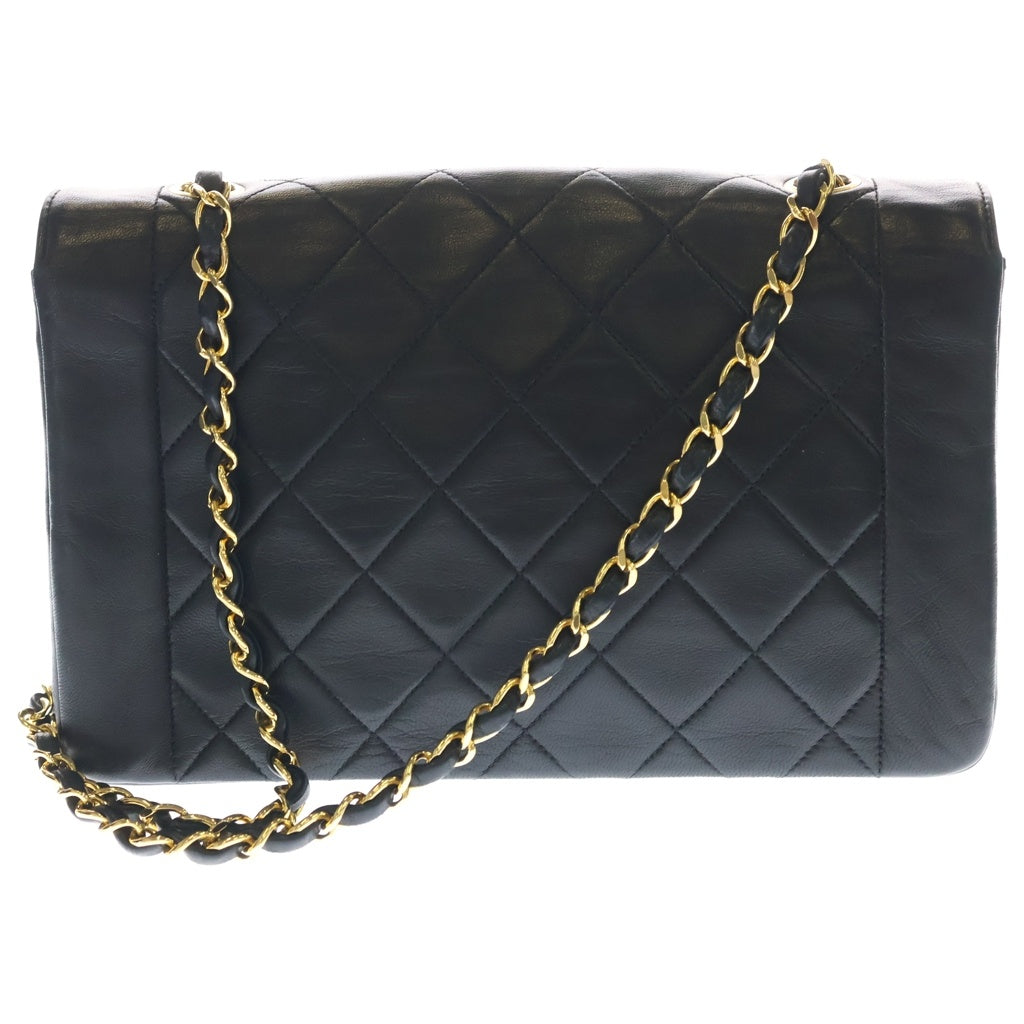 CHANEL(シャネル) ダイアナ25 チェーンショルダーバッグ ブラック ラムスキン 2番台 ゴールド金具 レディース