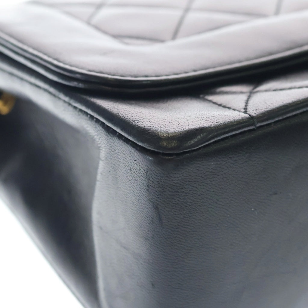 CHANEL(シャネル) ダイアナ25 チェーンショルダーバッグ ブラック ラムスキン 2番台 ゴールド金具 レディース