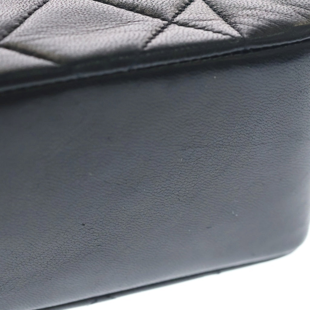 CHANEL(シャネル) ダイアナ25 チェーンショルダーバッグ ブラック ラムスキン 2番台 ゴールド金具 レディース