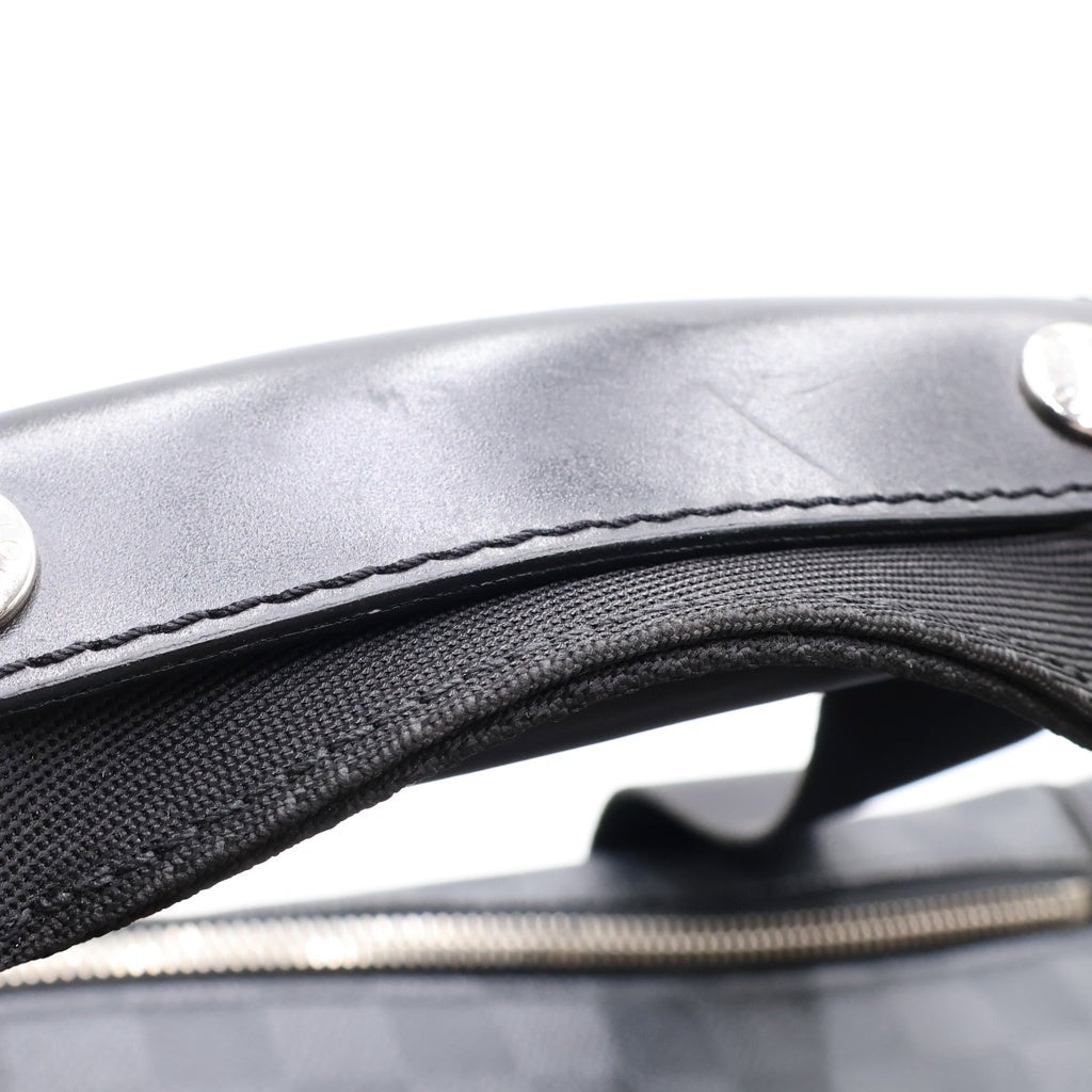 LOUIS VUITTON(ルイヴィトン) ダミエ グラフィット カメラ・バッグ ショルダーバッグ ブラック レザー×PVC N58027 シルバー金具 レディース