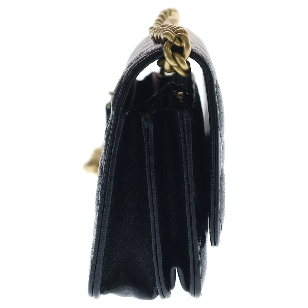 CHANEL(シャネル) ミニマトラッセ15 チェーンショルダーバッグ ミニバッグ ブラック キャビアスキン ゴールド金具 レディース