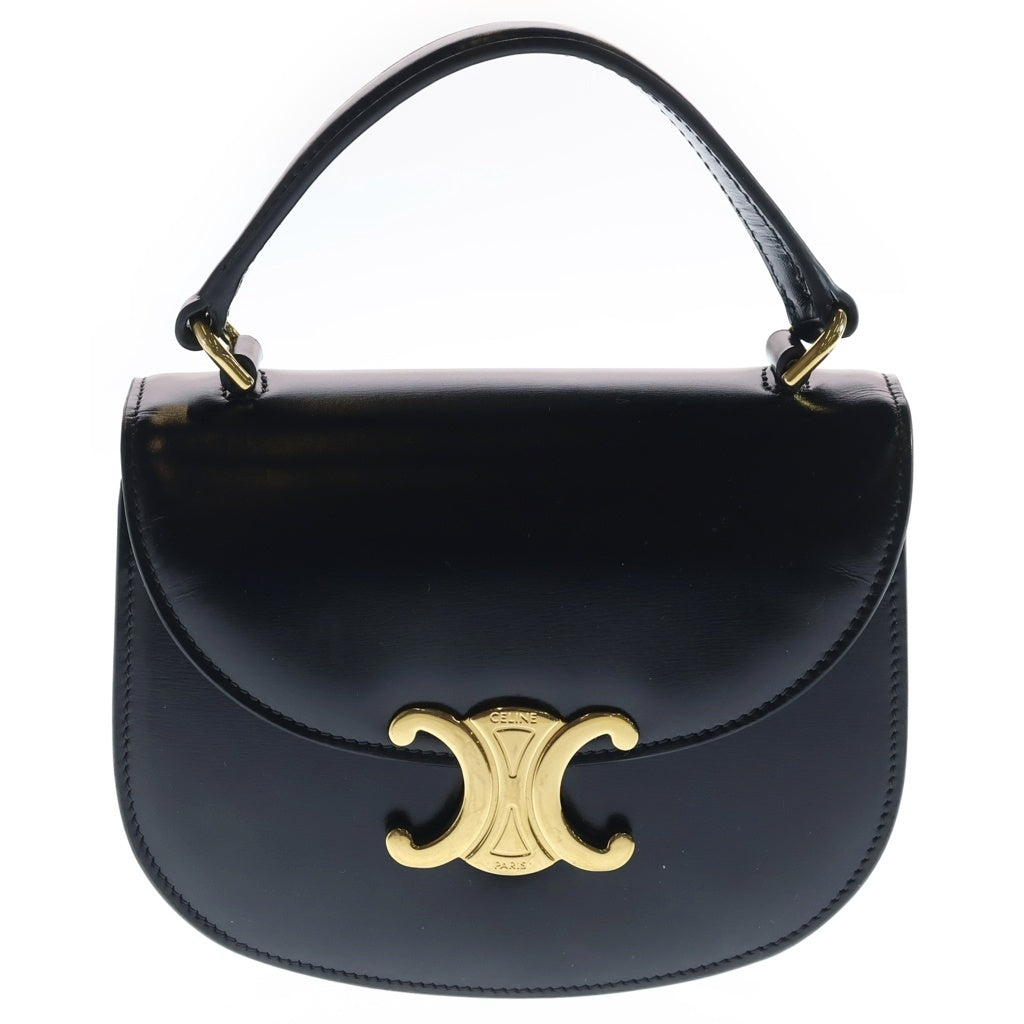 CELINE(セリーヌ) ミニ ブザス クレア 2WAYバッグ ハンドバッグ ショルダーバッグ ブラック レザー ゴールド金具 レディース
