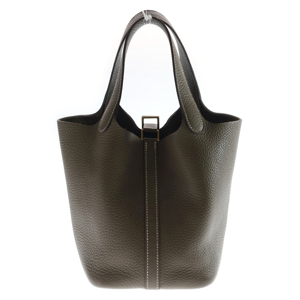 HERMES(エルメス) ピコタンロック PM トリヨンクレマンス ゴールド金具 K刻印 ハンドバッグ エトゥープ レディース