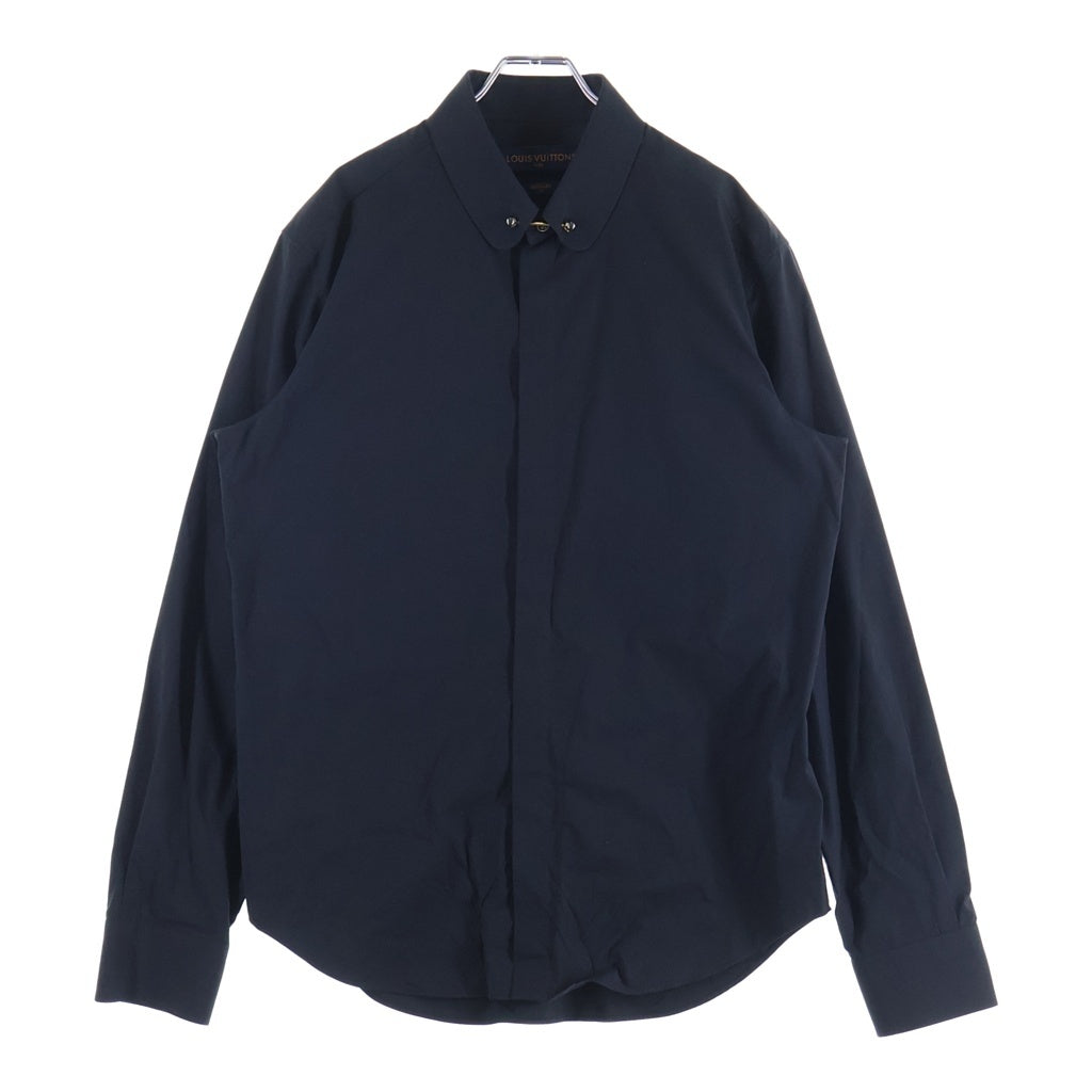 LOUIS VUITTON ルイヴィトン ■RM261 イブニングシャツ 黒 コットン×シルク サイズ39 LOUIS VUITTON(ルイヴィトン) □RM261 イブニングシャツ 黒 コットン