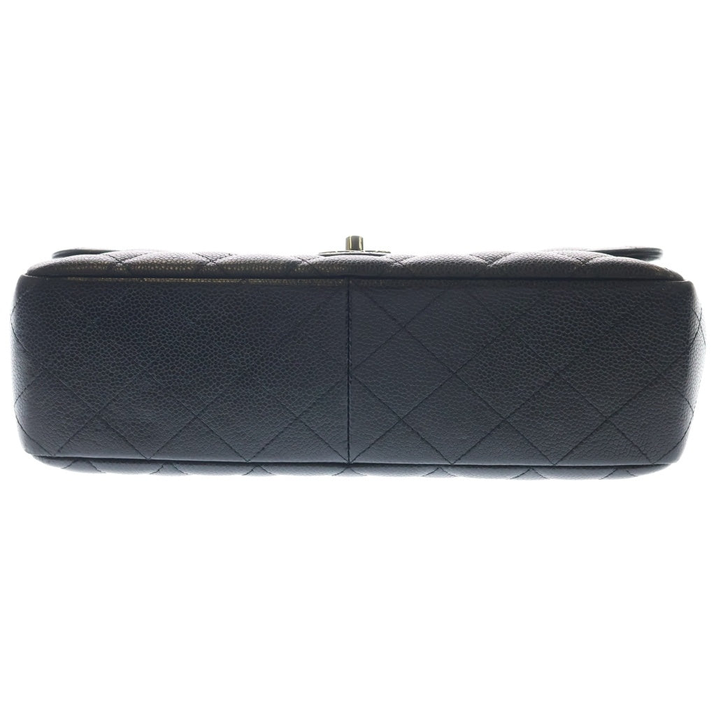 CHANEL(シャネル) デカマトラッセ 30 SフラップWチェーンショルダーバッグ 黒 キャビアスキン SV金具 13576950 箱・カード レディース