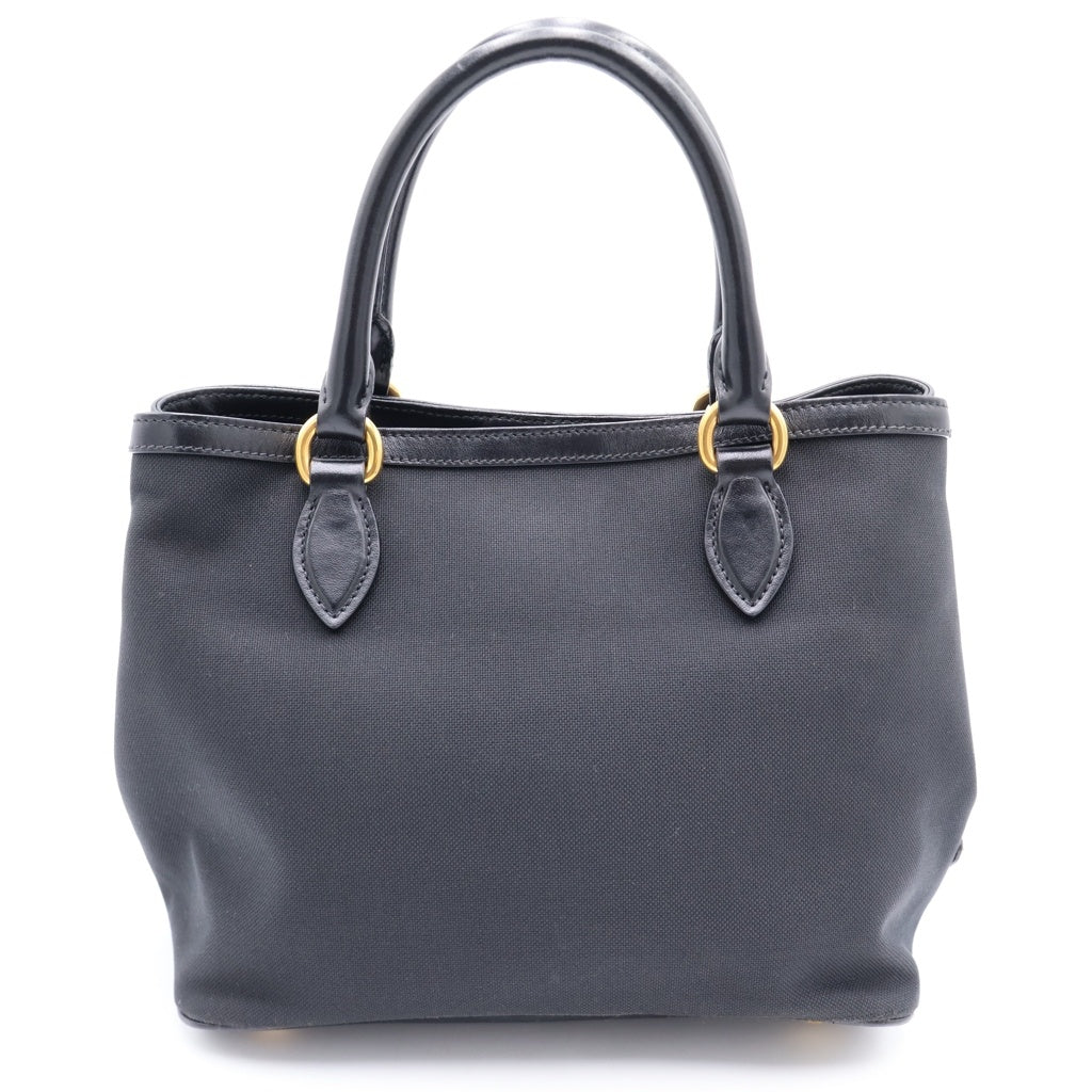 PRADA(プラダ) ジャガード キャンバス レザー ゴールド金具 2WAY ハンドバッグ ショルダーバッグ ブラック 1BA172 レディース