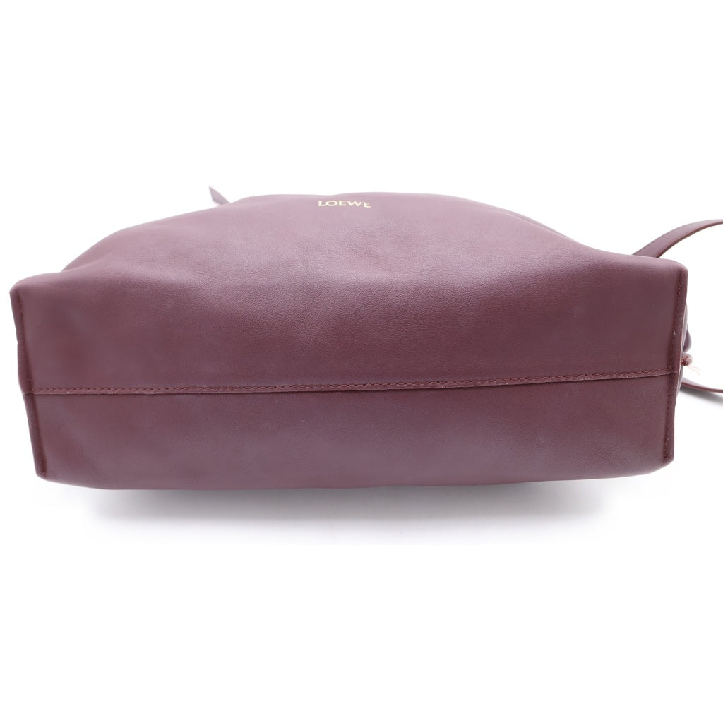 LOEWE(ロエベ) フラメンコ ミディアム レザー 2WAY ショルダーバッグ 巾着バッグ ボルドー レディース