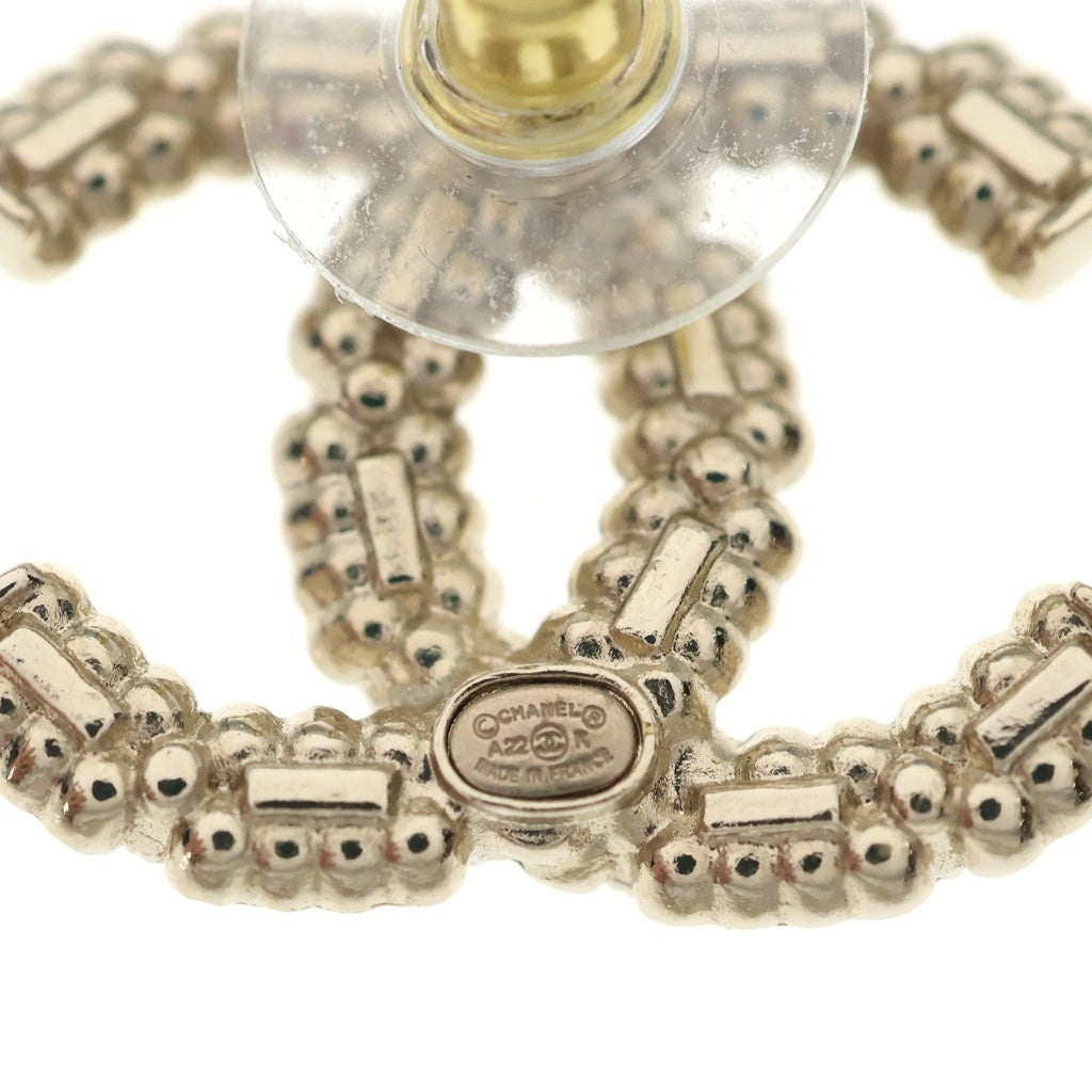 CHANEL(シャネル) ココマーク ピアス ラインストーン フェイクパール ホワイトゴールド A22K レディース