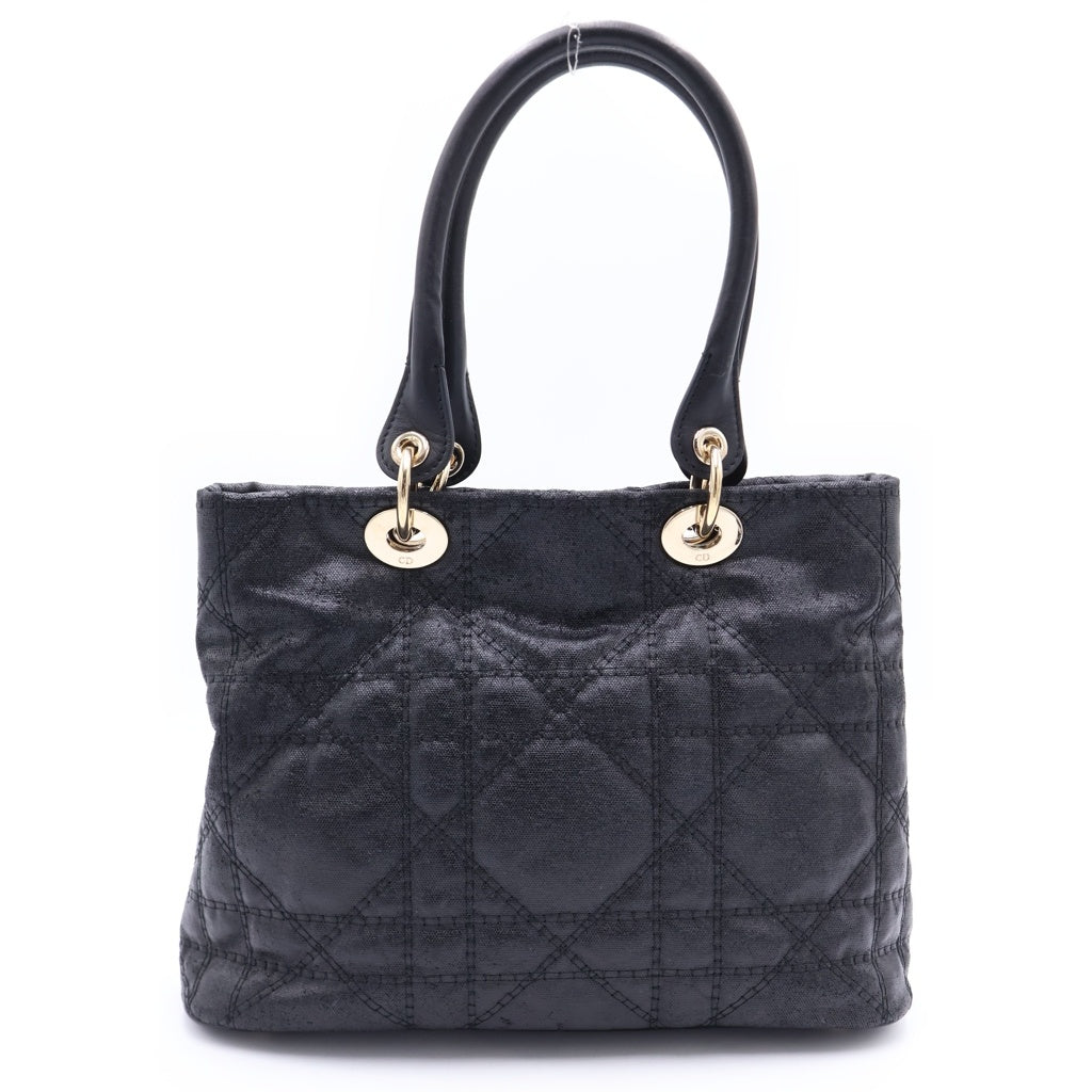 Christian Dior(クリスチャンディオール) Christian Dior レディディオール ハンドバック カナージュ ゴールド金具 ナイロンレザー ブラック レディース