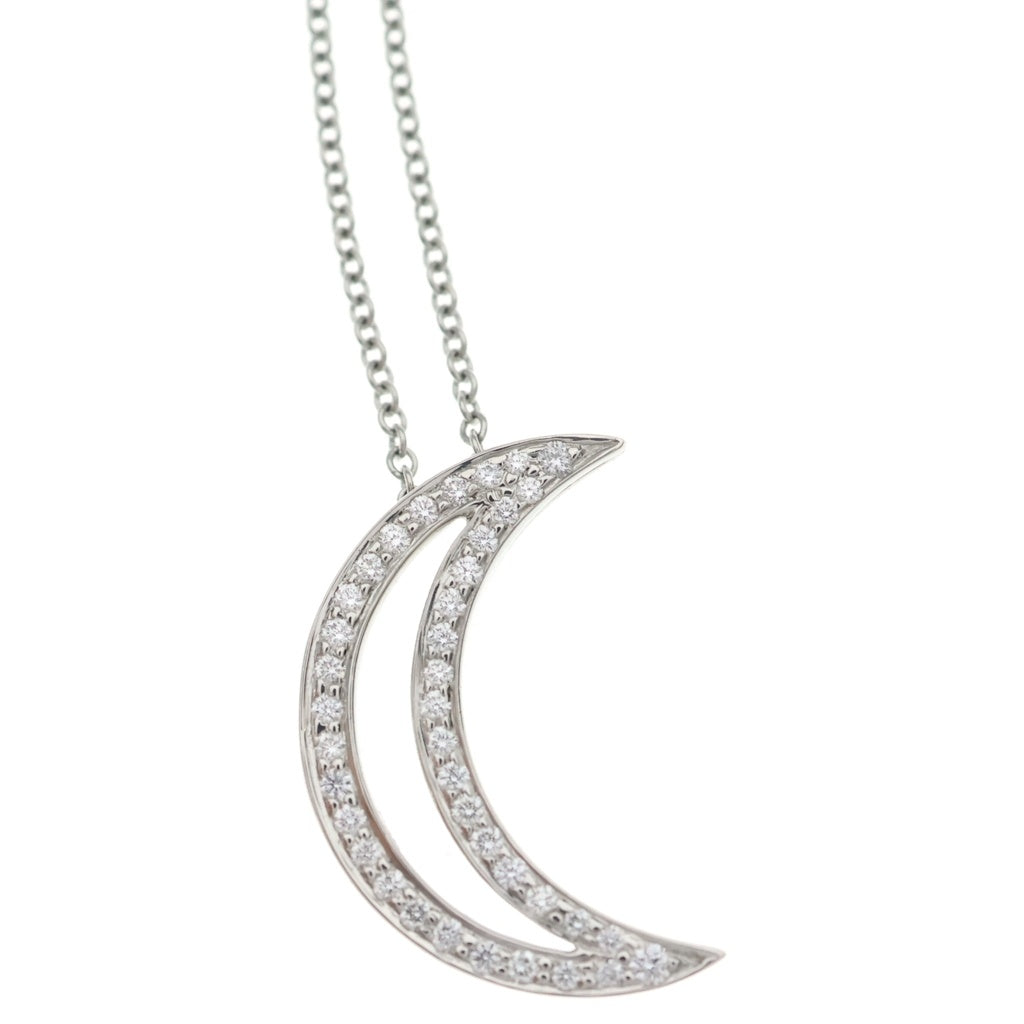 TIFFANY & Co.(ティファニー) ムーン ダイヤネックレス ペンダント チェーン プラチナ Pt950 レディース
