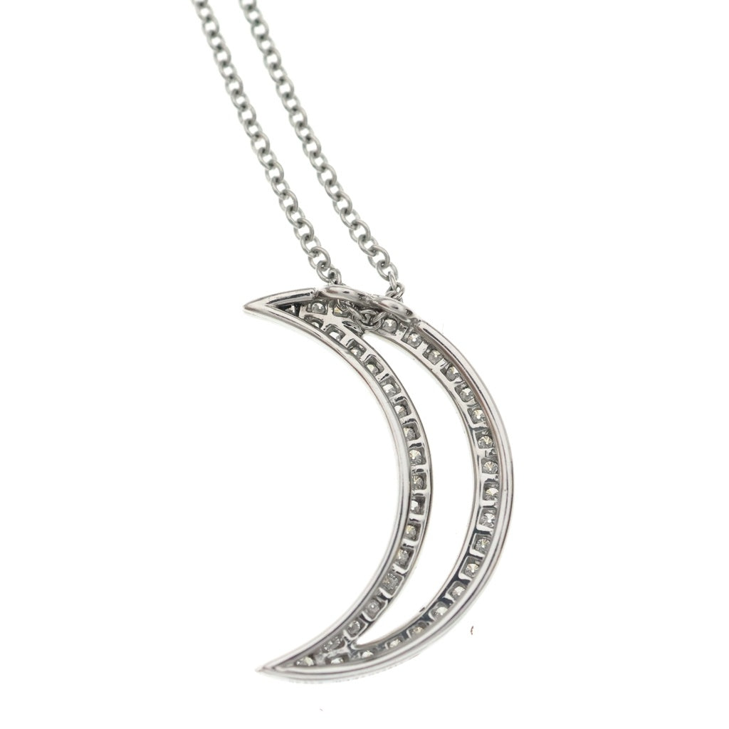TIFFANY & Co.(ティファニー) ムーン ダイヤネックレス ペンダント チェーン プラチナ Pt950 レディース