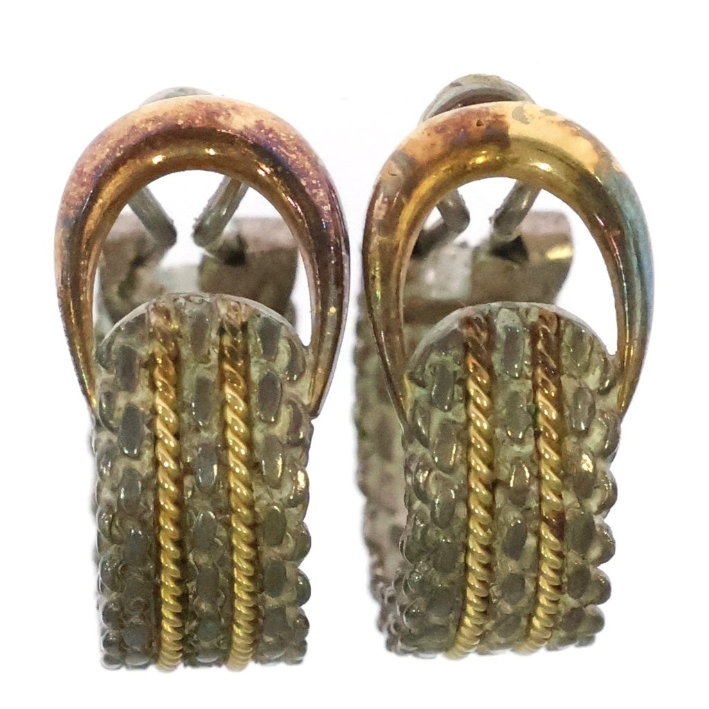 HERMES(エルメス) VINTAGE サングルドゥ イヤリング ヴィンテージ 18K シルバー/ゴールド レディース
