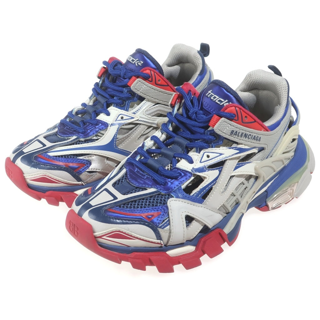 BALENCIAGA(バレンシアガ) Track.2 トラックトレーナーズ2 ローカットスニーカー #US7/24.5cm ホワイト/ブルー/レッド 568615 レディース