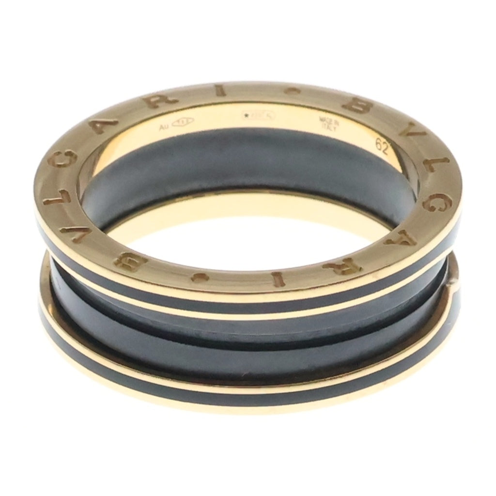 BVLGARI(ブルガリ) ビーゼロワン 2バンド リング Au750 K18PG×CE #62 ピンクゴールド/ブラックセラミック