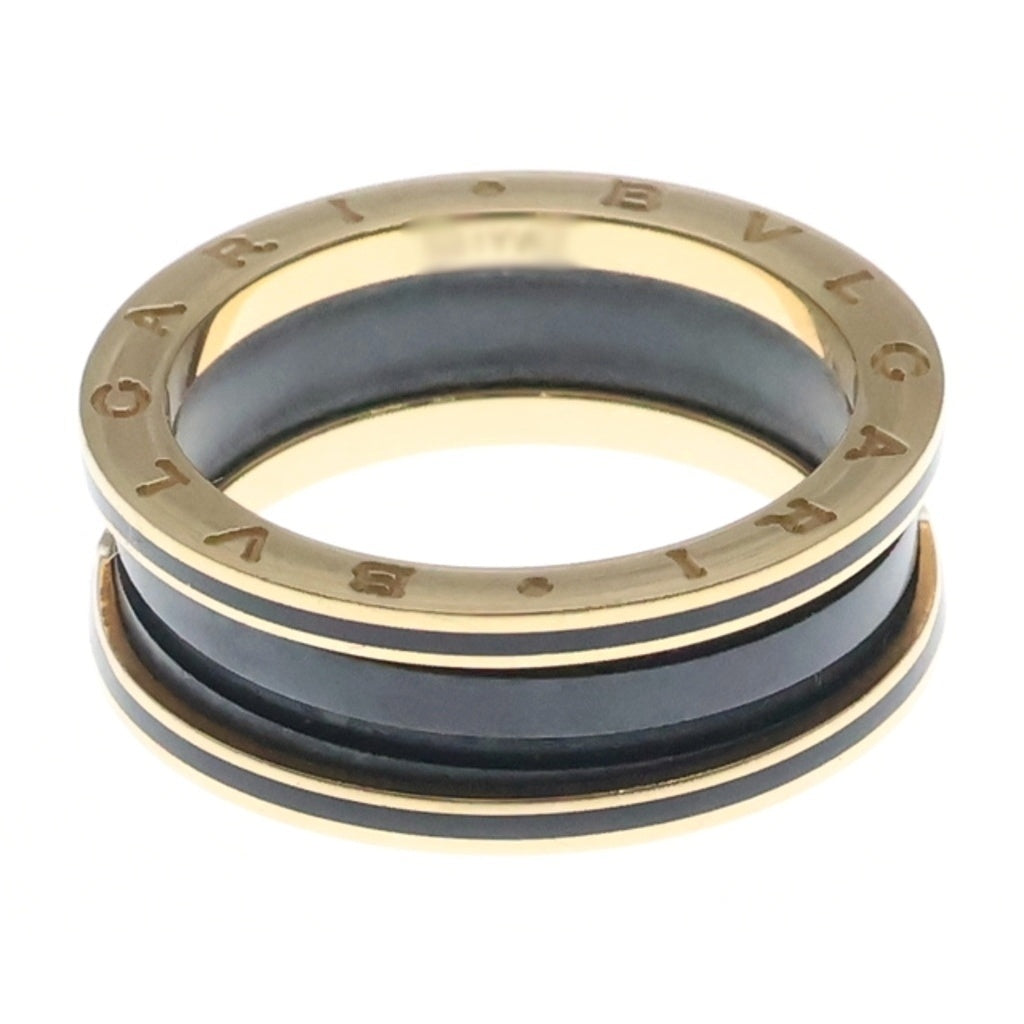 BVLGARI(ブルガリ) ビーゼロワン 2バンド リング Au750 K18PG×CE #62 ピンクゴールド/ブラックセラミック