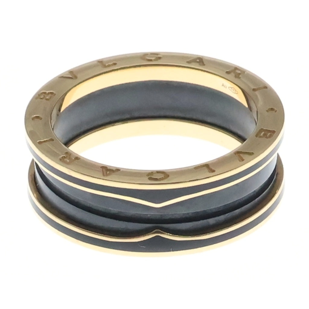 BVLGARI(ブルガリ) ビーゼロワン 2バンド リング Au750 K18PG×CE #62 ピンクゴールド/ブラックセラミック