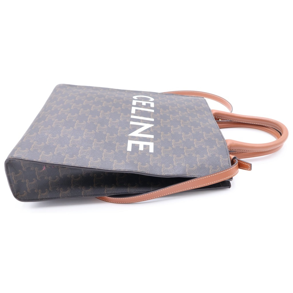 CELINE(セリーヌ) トリオンフ バーティカルカバ スモール PVC レザー 2WAY ハンドバッグ ショルダーバッグ トートバッグ ブラウン レディース