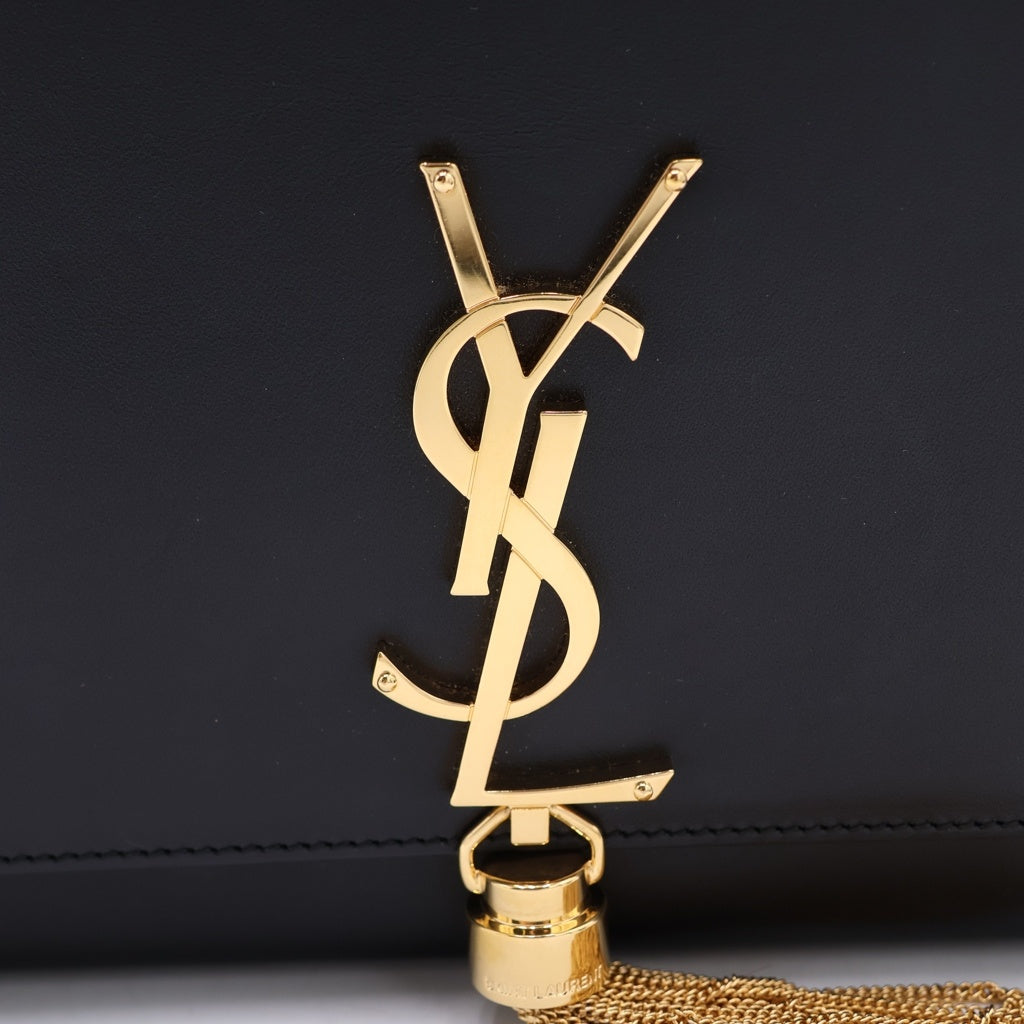 SAINT LAURENT PARIS(サンローランパリ) ケイト チェーンショルダーバッグ ブラック レザー 452159 ゴールド金具 レディース