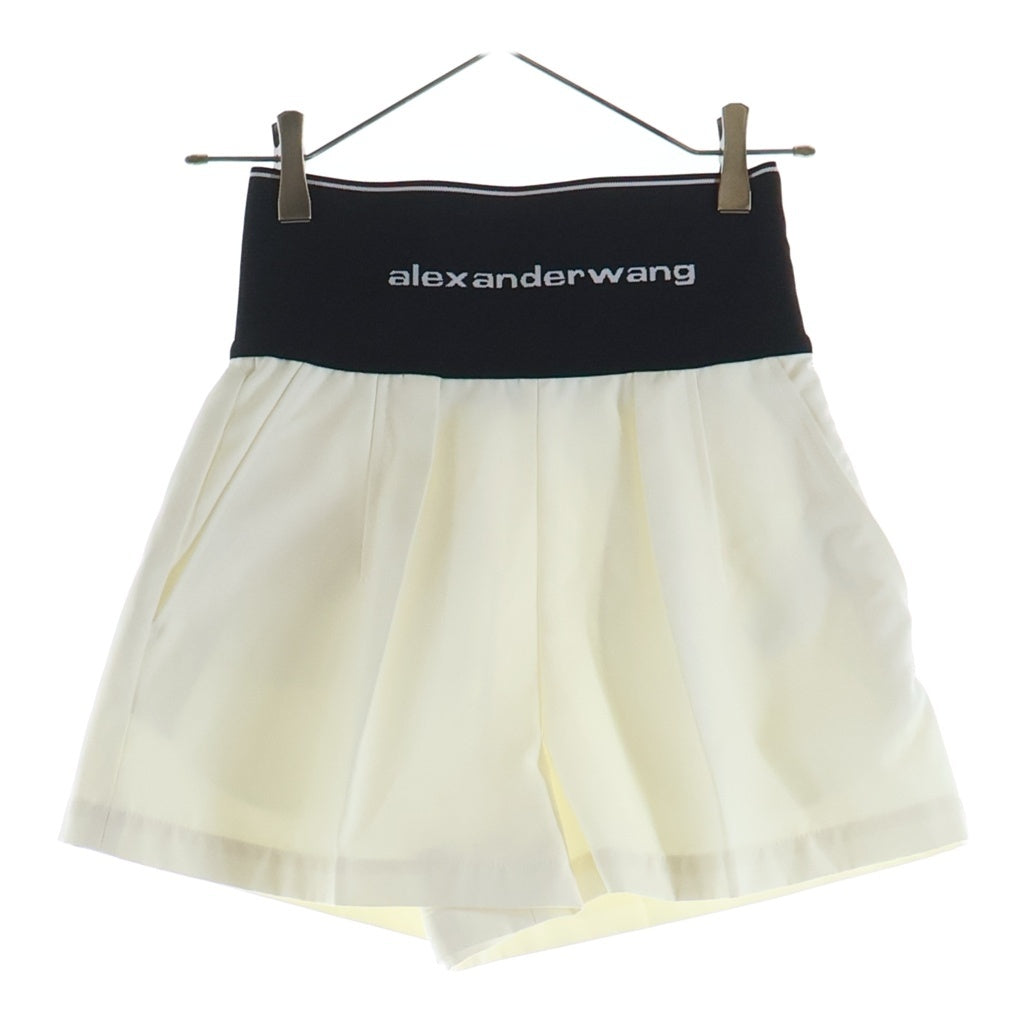 ALEXANDER WANG(アレキサンダーワン) 23SS ウエストロゴ サイドジップ プリーツ ショート キュロットパンツ スカート 1WC1224450 レディース