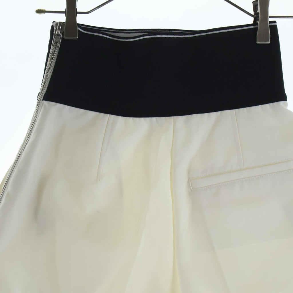 ALEXANDER WANG(アレキサンダーワン) 23SS ウエストロゴ サイドジップ プリーツ ショート キュロットパンツ スカート 1WC1224450 レディース