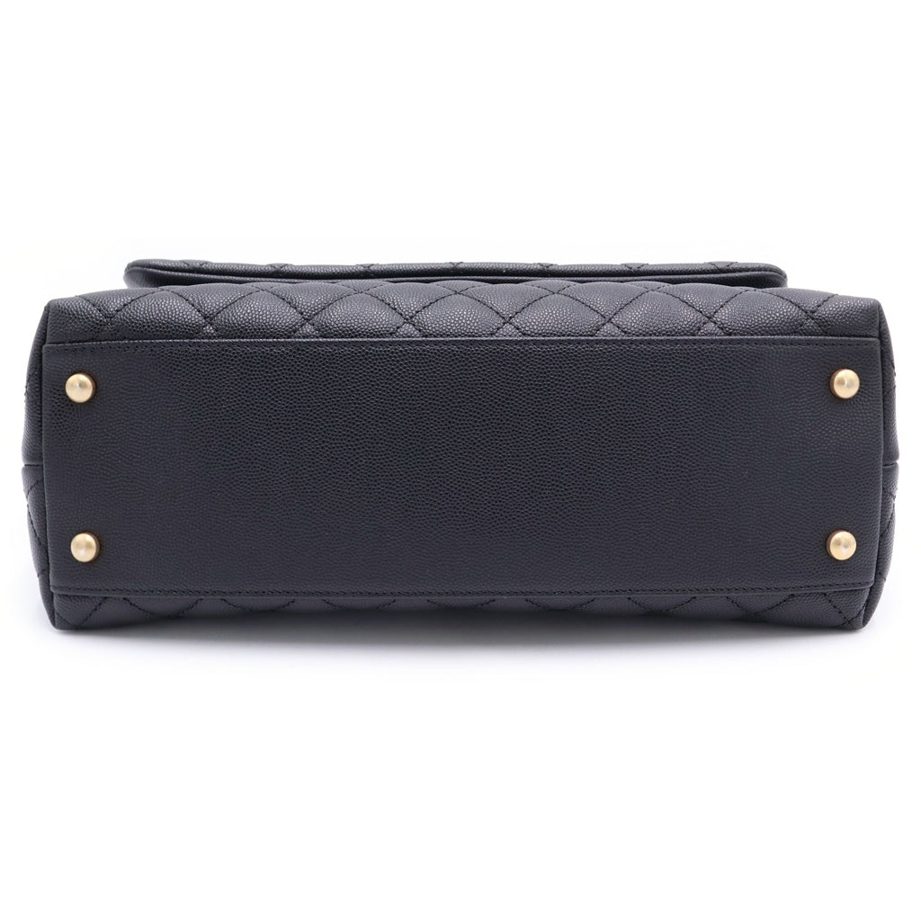 CHANEL(シャネル) ココハンドル29 2WAYハンドバッグ ショルダーバッグ ブラック キャビアスキン ゴールド金具 レディース