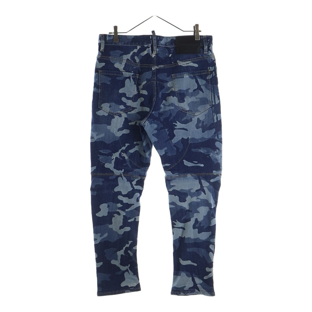 DSQUARED2(ディースクエアード) 22SS サルエルデニムパンツ ジーンズ カモフラージュ柄 ブルー S74LB1101