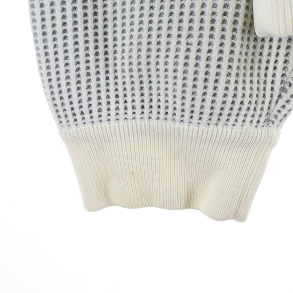 MONCLER(モンクレール) MAGLIA TRICOT CARDIGAN ワッフル地 ジップアップパーカー フーディー コットン ナイロン グレー/ホワイト B10919400200