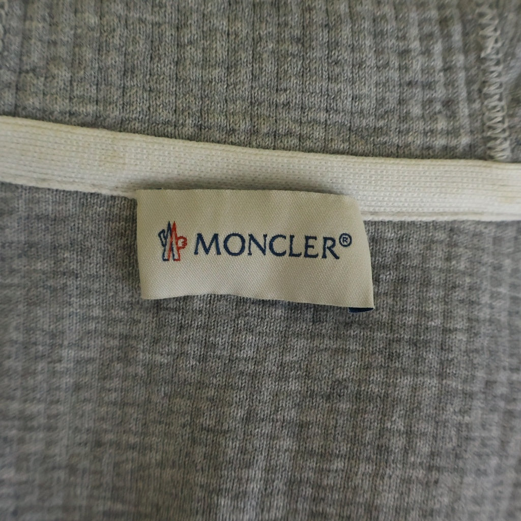 MONCLER(モンクレール) MAGLIA TRICOT CARDIGAN ワッフル地 ジップアップパーカー フーディー コットン ナイロン グレー/ホワイト B10919400200