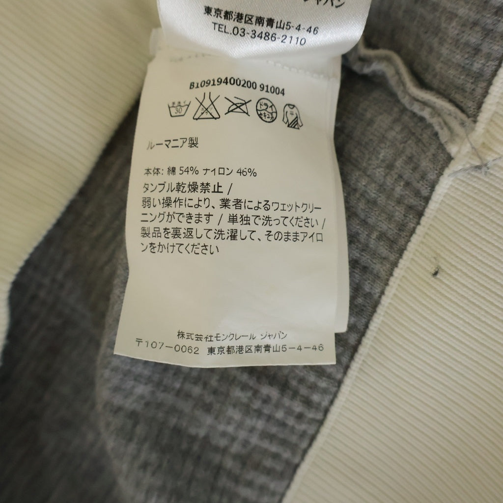 MONCLER(モンクレール) MAGLIA TRICOT CARDIGAN ワッフル地 ジップアップパーカー フーディー コットン ナイロン グレー/ホワイト B10919400200