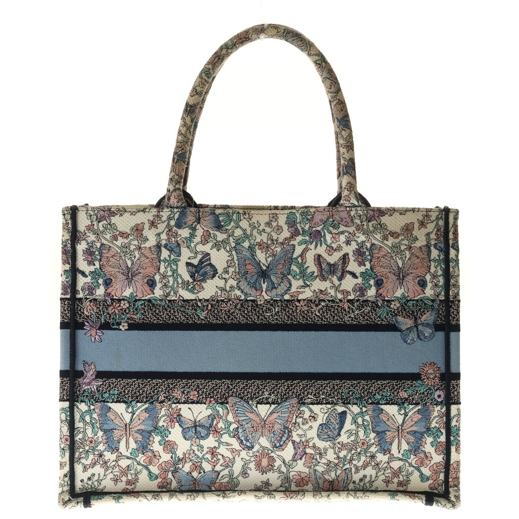 Christian Dior(クリスチャンディオール) トートバッグ トワル ドゥ ジュイ パピヨン ブックトート ハンドバッグ ミディアム ホワイト×ピンク×ライトブルー キャンバス M1296ZEEV レディース